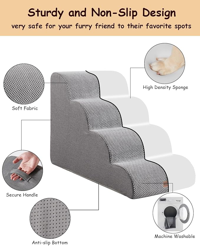 Dog Stairs for Small Dogs 4 Steps