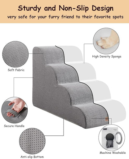 Dog Stairs for Small Dogs 4 Steps