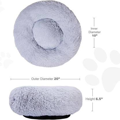 Aurako Cat Bed Dog Bed Round Cushion Pet 20" Light