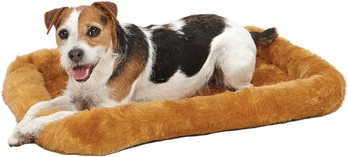 MidWest Homes for Pets Bolster Dog Bed 24L-Inch Cinnamon Dog Bed or Cat Bed w/ Comfortable Bolster 24-Inch Dog