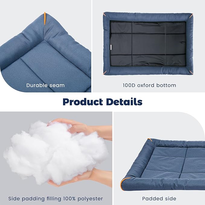 Miguel 900D Oxford Outdoor Waterproof Dog Crate Bed 40inch, Blue