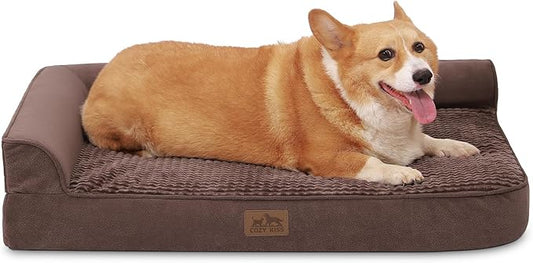 Orthopedic Dog Bed for Dogs Bottom,Brown(M,36" L 27" W 7.5" Th)