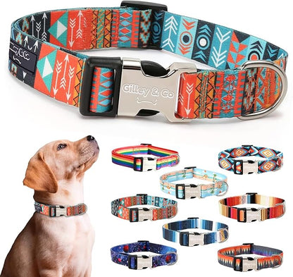 Gilley&Co Dog Collar and Leash Set 8 Designs, 4 Sizes