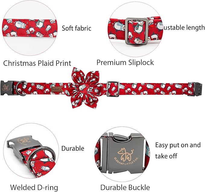 Elegant little tail Dog Collar with Flower