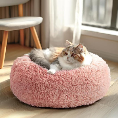 Veehoo Calming Cat Bed for Small Cats 20", Pink