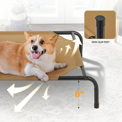 MoNiBloom Elevated Dog Bed Cooling Raised Ped Bed Portable Dog Cot for Camping or Beach 42 Inches