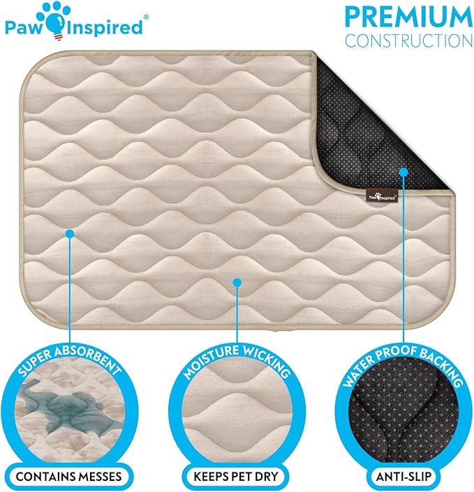 Paw Inspired Washable Padded Crate Mats for Dogs 41” x 28” Pad, 42-inch Kennels