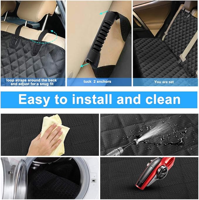 Dog Back Seat Cover Protector for SUV Trucks Cars Protector(Black1)