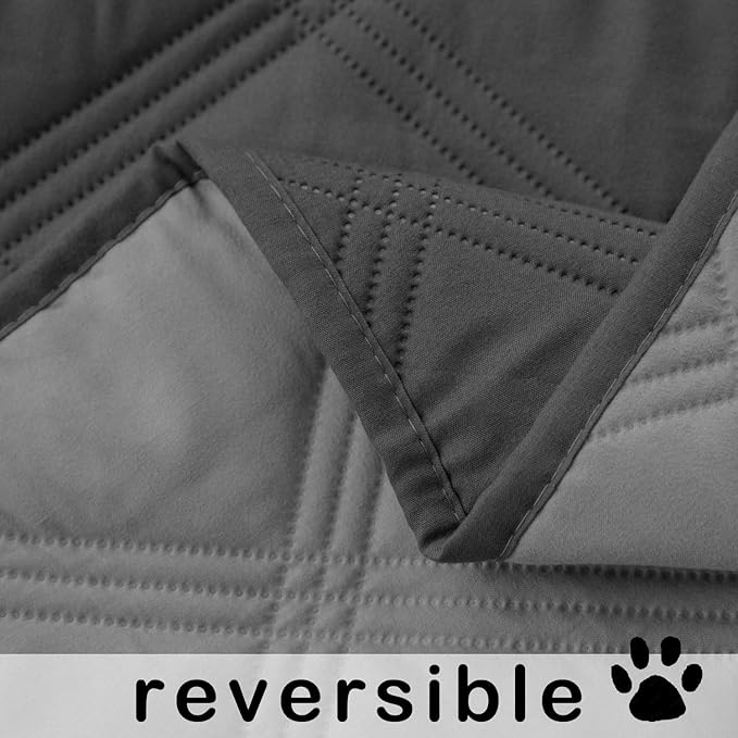 SUNNYTEX Waterproof & Reversible Dog Bed Cover Sofa, Couch Cover Furniture Protector for Pets(40*50", dark grey+light grey)