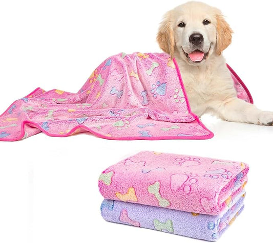 Dono 1 Pack 2 Dog Blankets Soft Fluffy