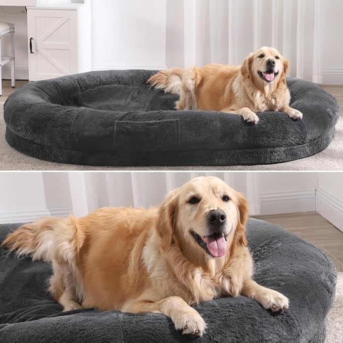 YITAHOME Human Dog Bed, 72"x48"x10" Dog Bed for Human Fits Adults and Pets, Napping Orthopedic Dog Bed with Portable Pocket