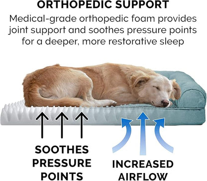 Furhaven Orthopedic Dog Bed for Large/Medium Dogs w/ Removable Bolsters & Washable Cover 55 lbs