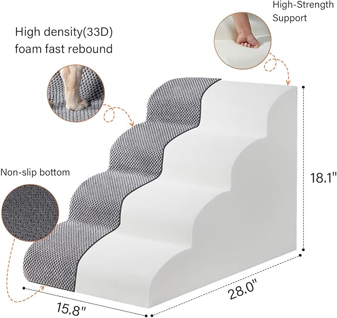 Dog Stairs for Bed 4-Step Dog 4)