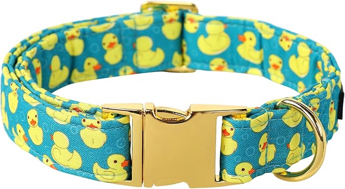 Maca Bates Cute Duck Green Dog Collar for Dogs Adjustable Thick Collars Accessories Gift for Small Medium Large XL Girl Boy Male Female Puppy Pet