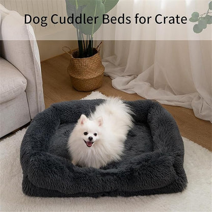 Medium Dog Bed Cat Bed Fluffy Plush Dog Crate Beds for Medium Dogs Anti-Slip Pet Bed Dog Crate Pad Sleeping Mat Machine Washable (Medium