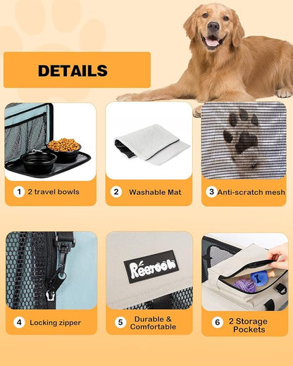 Extra Large Dog Crate with 2 Foldable Bowl 32 Inch (32" L 23" W 23" H,