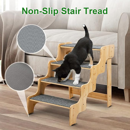 Dog Stairs for High Bed and Couch 4-Steps Non-Slip