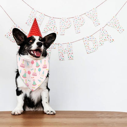 Birthday Dog Bandanas Reversible Large 2 Pack