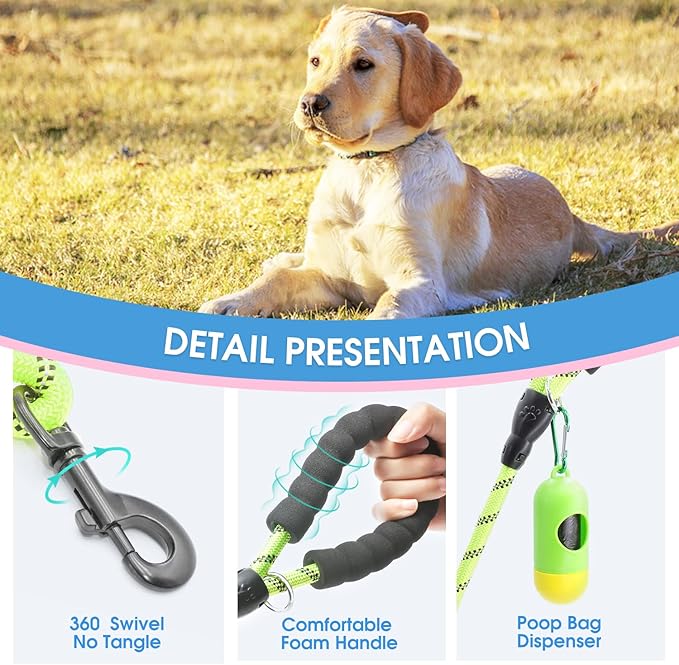 BAAPET 2/4/5/6 FT Dog Leash with Comfortable Padded Handle and Highly Reflective Threads for Small Medium and Large Dogs (4FT-1/2''