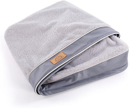 Dog Bed Covers Soft Plush Replacement Washable, Extra Large Waterproof Dog Bed Cover with Zipper, Pet Bed Cover 41x27x3 Inches, Gray, Cover Only