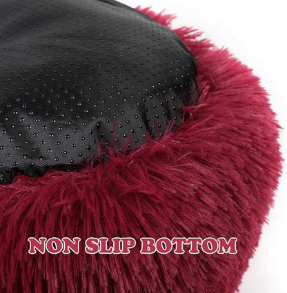 otoez Round Donut Dog Bed for Medium Dogs (27.6", Dark