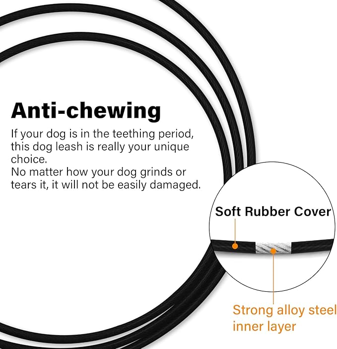 6 Feet Heavy Duty Dog Leash Super Strong Special Stainless Steel Alloy Metal Wire