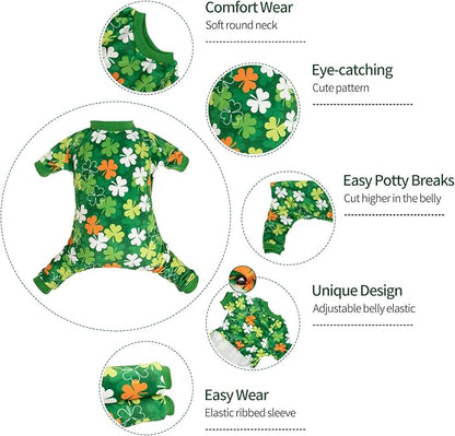 CuteBone Clover St.Patrick's Day Small Dog Pajamas Soft P275XL