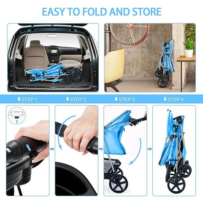 Dog Stroller for Small Dogs 4 Wheels,