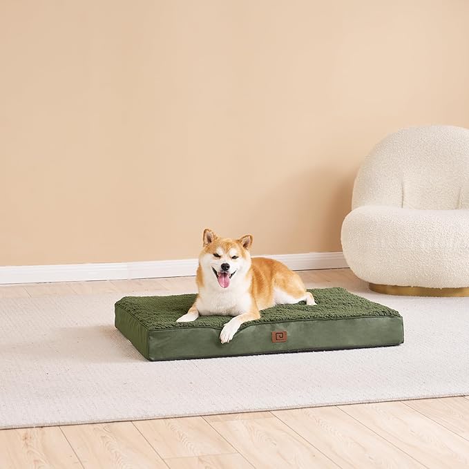 EHEYCIGA Orthopedic Foam Dog Bed for Large Dogs 35"L x 23"W x 3.5"Th, Dark