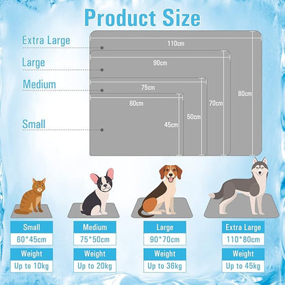 Rywell Pet Reusable Bed Pad Summer Cooling Dogs Mat with Humidity indicator card