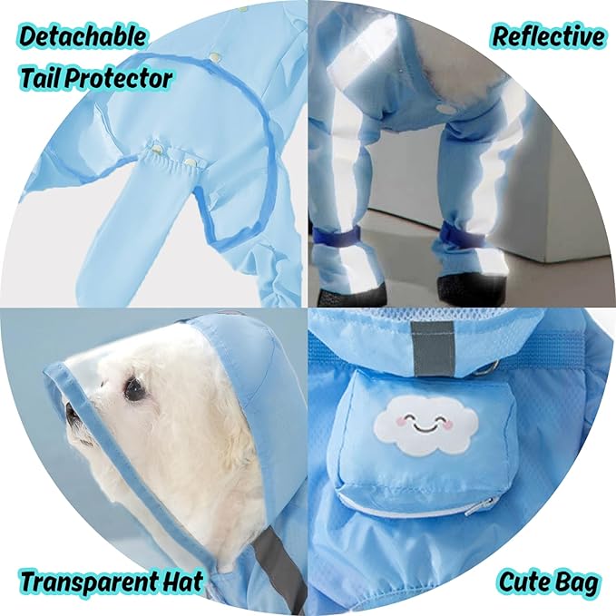 HDKUW Dog Raincoat and Rain Shoes Set