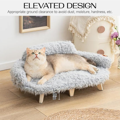 MEWOOFUN Removable Washable Cover Cat Bed 26"x18.3"x8.5" Elevated