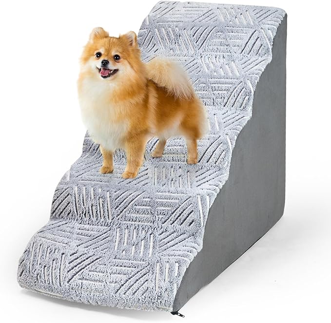 5 Tier Dog Steps&Stairs for High Beds 24.4 inches High, Tall Dog Ramp Pet Stairs Steps for High Beds Up to 28 Inches Tall, Non-Slip Bottom Dog Ramps for Small Dogs Older Cats