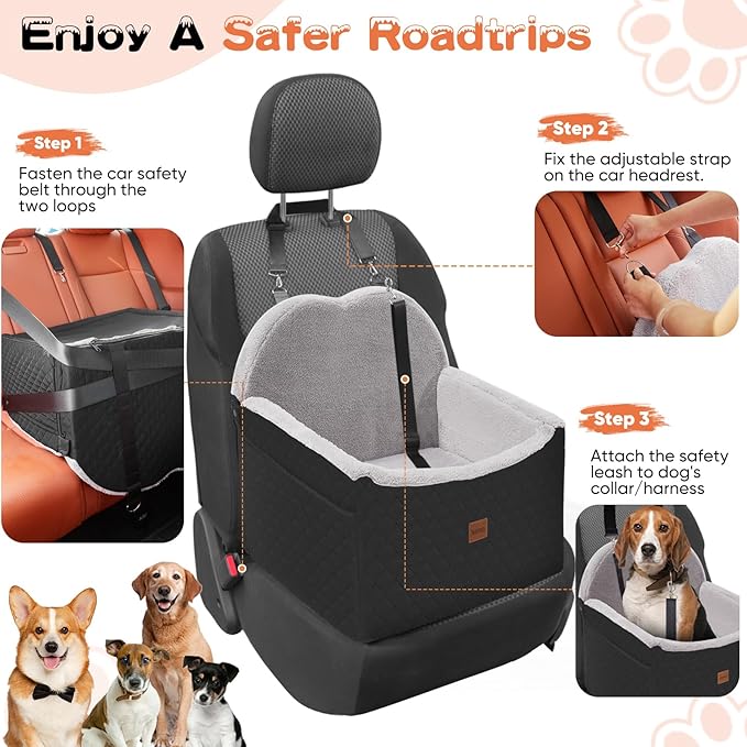 Dog Car Seat for Small Medium Dogs Under 35 lbs