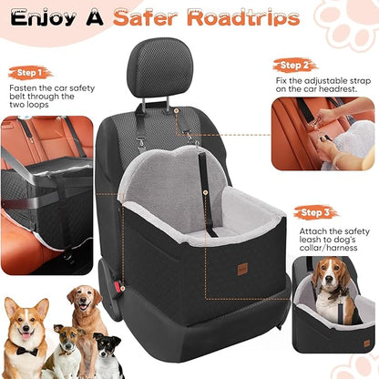 Dog Car Seat for Small Medium Dogs Under 35 lbs