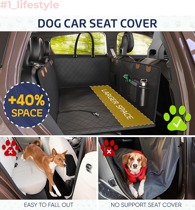 Katziela Back Seat Extender for Dogs-Large Space 2 Foams 425Lbs