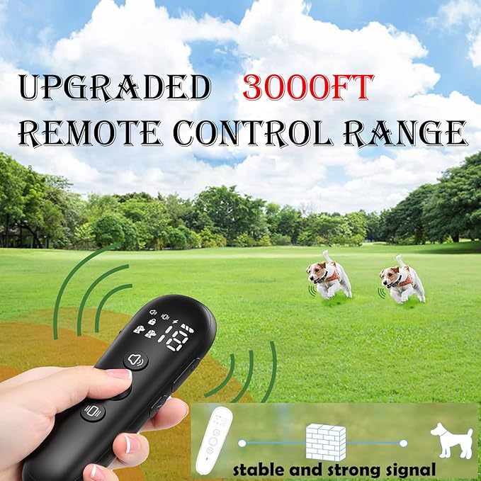 yucca Dog Shock Collar for Small Medium Large Dogs 2 Pack IP67 Waterproof, 3 Training