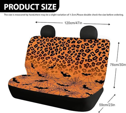 AFPANQZ Halloween Leopard Bat Car Back Seat Covers Protector Rear Car Seat Cushion Dust and Scratch Proof Universal Fits Car
