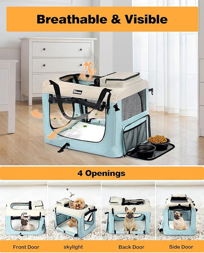 Extra Large Dog Crate with 2 Foldable Bowl 36 Inch (36" L 25" W 25" H,