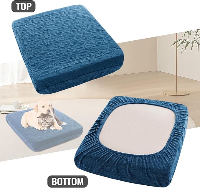 nanbowang Waterproof Dog Bed Covers Replacement Washable Pet Hair Easy to Remove, Dog Pillow Cover Quilted, Pet Bed Cover Lovely Puppy Bed Cover for Dog/Cat 22x35x6