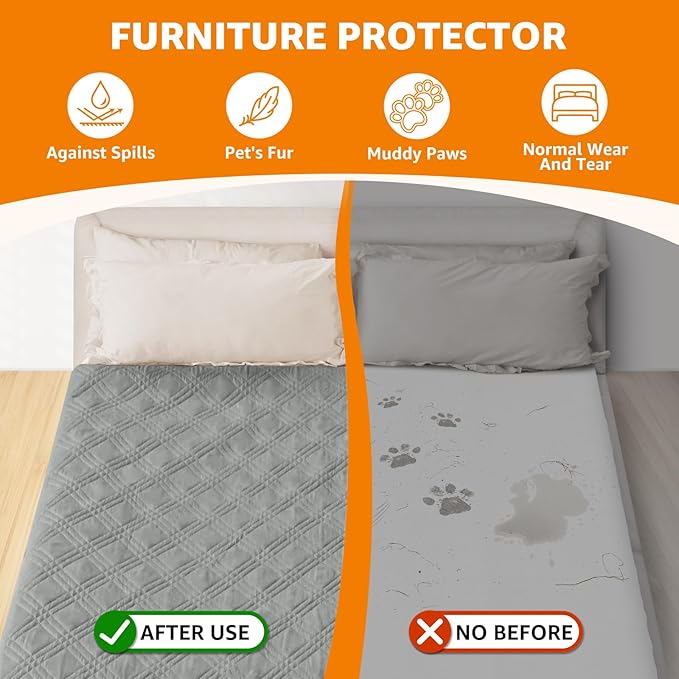 LOOBANI Waterproof Dog Blanket 2 Pack 82×102in, Light