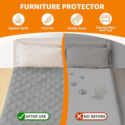 LOOBANI Waterproof Dog Blanket 2 Pack 82×82in, Light