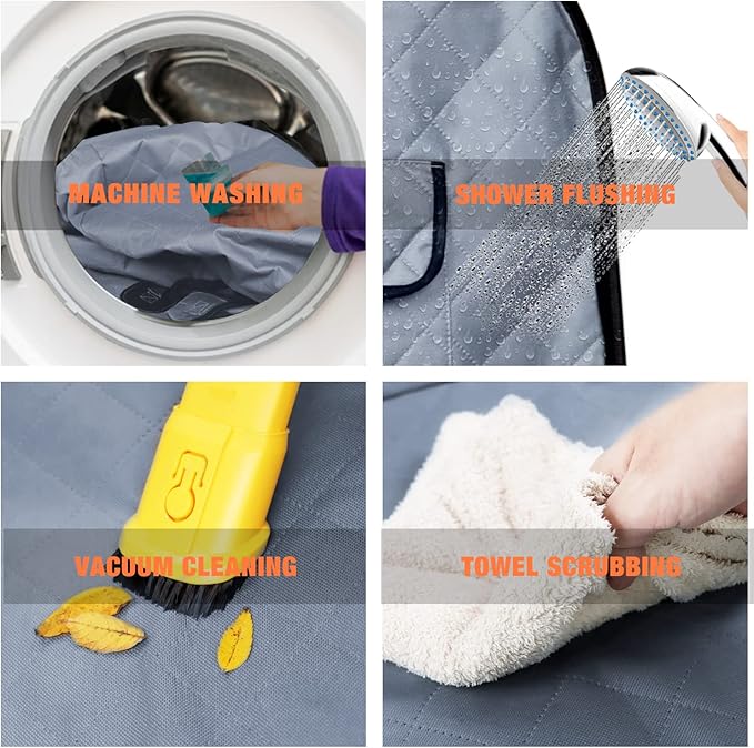 IVY&LANE Dog Car Seat Cover for Dogs 100% Waterproof 600D Scratchproof Sedans(Grey,54"×58")