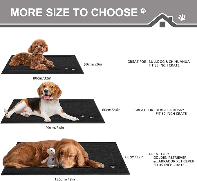 BEQHAUSE Dog Door Mat for Muddy Paws Dirt Trapper Absorbent Entryway Rug Non-Slip Washable Dog Mat Low-Profile Indoor Door Mats Soft Welcome Mat for Muddy Wet Shoes and Paws 24"x36"