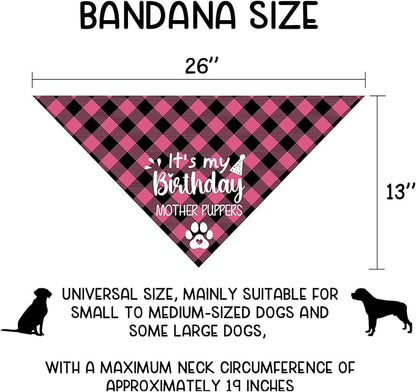 It's My Birthday Mother Puppers Pink Dog Bandana