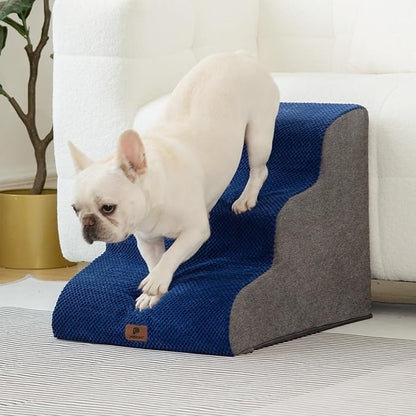 Pettycare Dog Stairs Ramp for High Beds and Couch 2 Steps,Navy