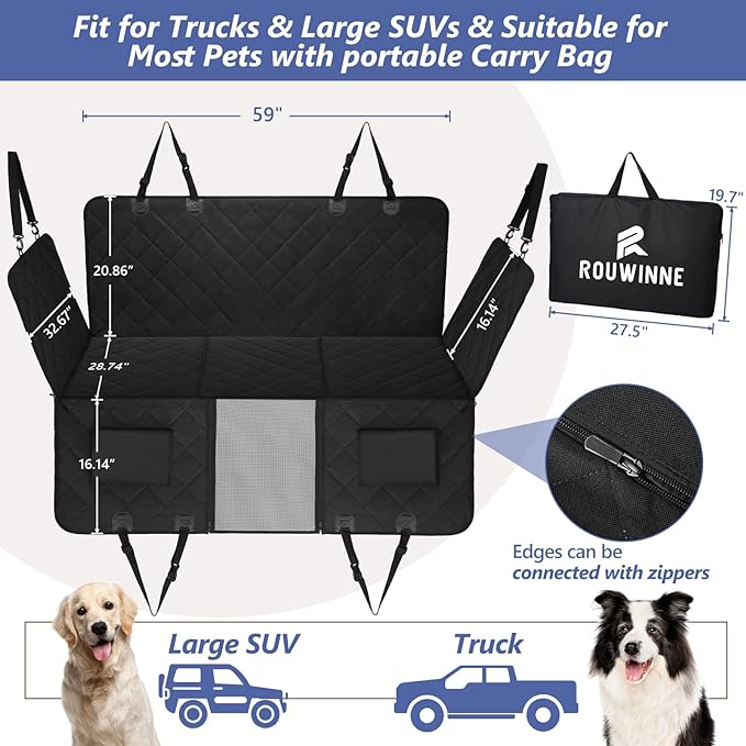 Back Seat Extender for Dogs Truck-Large Space 400lbs, Sturdy