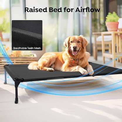 Veehoo Cooling Elevated Dog Bed + Waterproof Removable Pillow-Top Mat CWC2331B