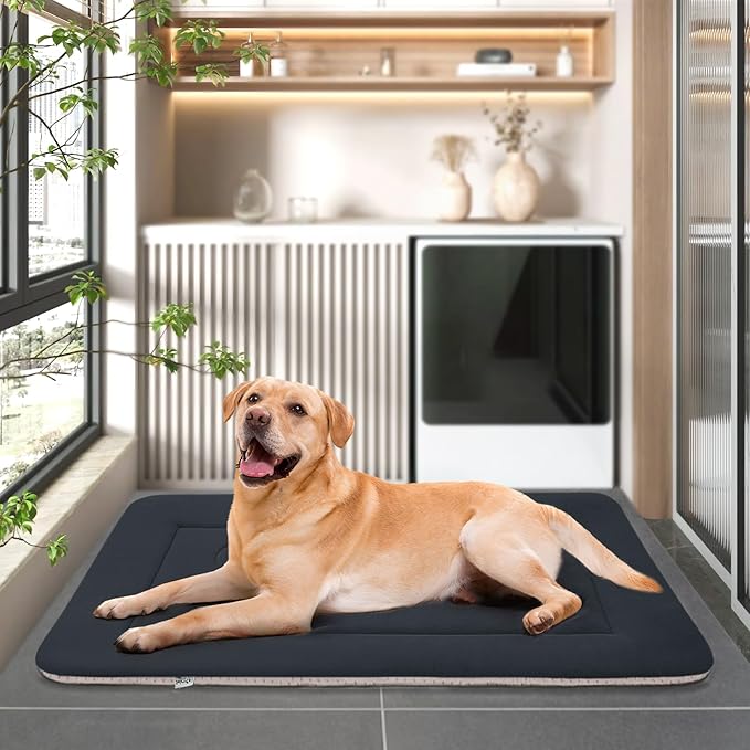 JoicyCo Extra Large Dog Bed Soft Dog Crate Pad Mat 48 in Non-Slip Bottom Washable Dog Sleeping Mattress Pet Beds Cat Bed Kennel Pad