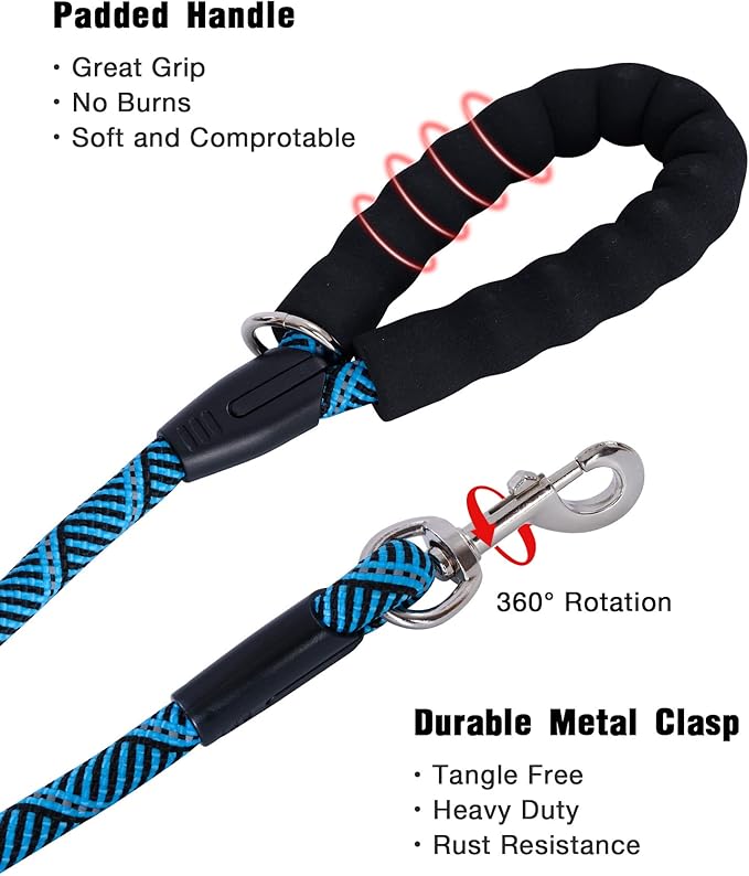 Long Dog Leash with Reflective Threads 15FT 20FT 30FT 50FT